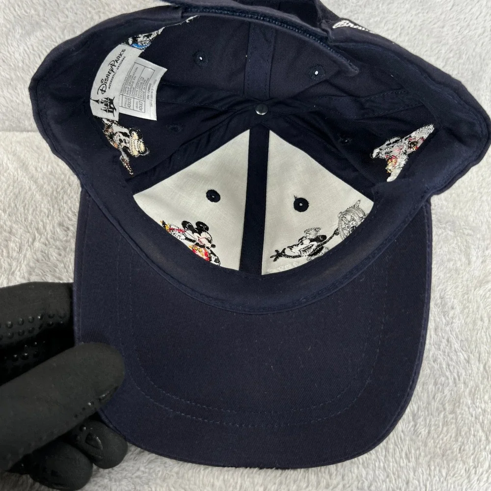 All Over Stitch Disney Parks Mickey Mouse Through The Years Hat Navy Embroidered